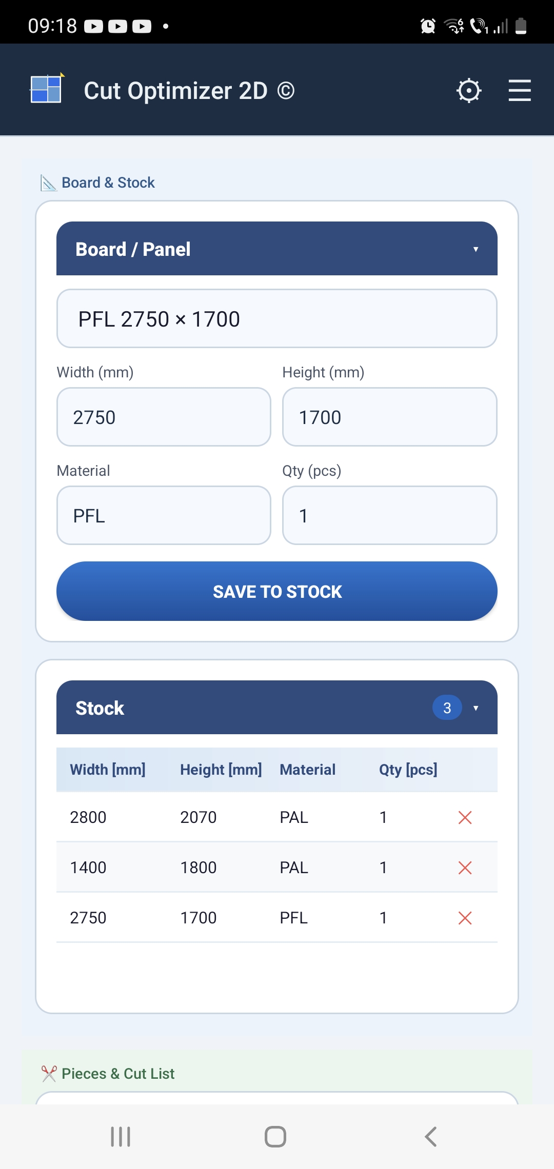 Cut Optimizer 2D screenshot