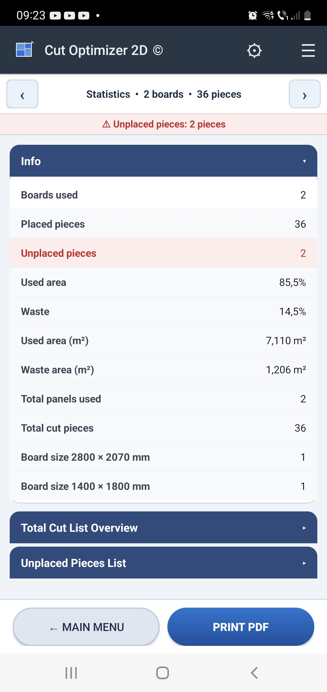 Cut Optimizer 2D screenshot